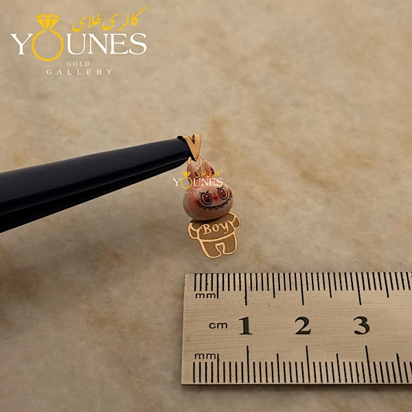 آویز سواروسکی لبوبو پسرانه گلبهی طلا